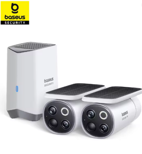 ערכת 2 מצלמות אבטחה סולאריות Baseus S1 Pro 3K כולל שרת אחסון מובנה 16GB