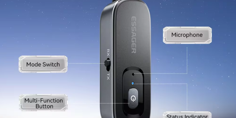 משדר בלוטות' מתחבר ל-AUX מבית ESSAGER