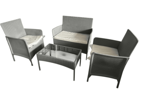 מערכת ישיבה ארבעה חלקים בצבע שחור CAMPTOWN 