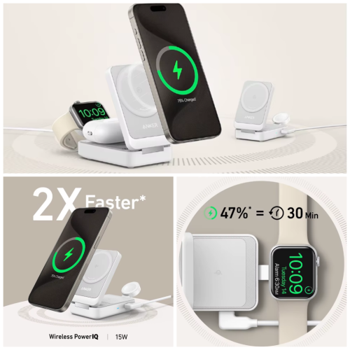 מטען משולש אנקר 3 -ב1 Anker MagGo 3-in-1