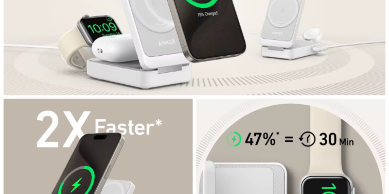 מטען משולש אנקר 3 -ב1 Anker MagGo 3-in-1