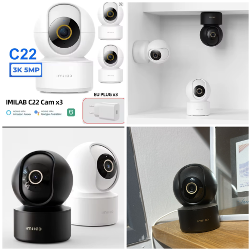 3 מצלמות אבטחה imilab C22 – כולל פלאגים לחשמל!