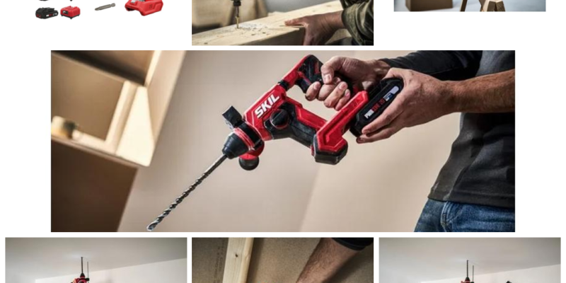 סט מברגת אימפקט + פטישון נטענים מבית SKIL סקיל + שתי סוללות 2.5AH + סוללה 5AH + שני מטען!