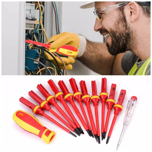 מברג מבודד 1000V עם ראשים מתחלפים 14 ב-1