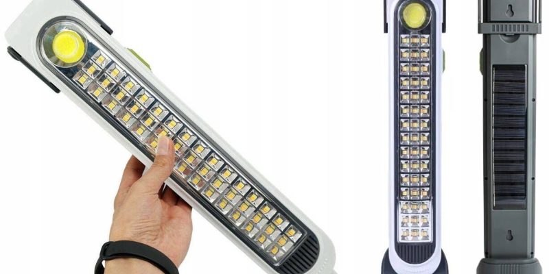 תאורת חירום ניידת נטענת USB + טעינה סולארית 3600mAh מבית NGL – צבע לבן/אפור