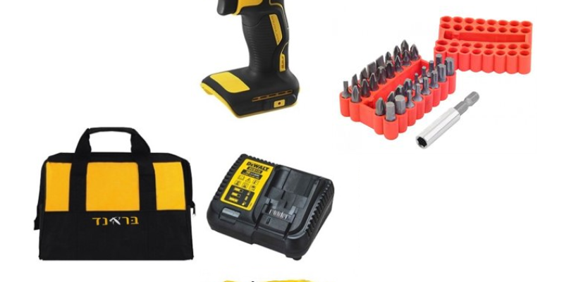 סט דיוולט DeWalt מברגת אימפקט DCF887 18V + סוללה 4AH + סט ביטים 33 יח' + תיק ומטען